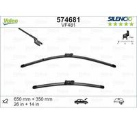 Valeo Wiper Blade Set Silencio VF481 574681 – Flat Front 26"/14" (Set of 2)