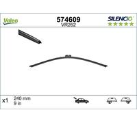 VALEO Silencio Rear Wiper Blade 240mm 9" Fits CITROEN C5 RENAULT Clio 642334