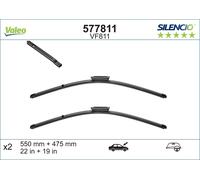 Valeo 577811 Silencio VF811 Front Wiper Blade Set Spoiler 550mm 475mm 22" 19"