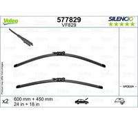 Valeo 577829 Silencio VF829 Front Wiper Blade Set Spoiler 600mm 450mm 24" 18"