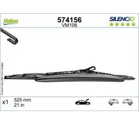 Valeo Silencio Wiper Blade VM106 - Front - 525 mm - 1 Blade | With Spoiler, Aerodynamic Conventional Blade, 574156