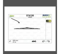 VALEO Silencio Wiper - VM25 - All-Seasons Durable and Resistant Windshield Conventional Wiper Blade 525mm - 1 Wiper Blade - 574150