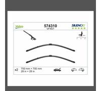 Valeo 574310 Silencio VF401 Front Wiper Blade Set Flat Spoiler 700mm 28" RHD LHD