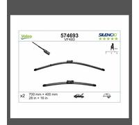 Valeo Wiper Blade 574693 for VW TOURAN 5T1 2015...