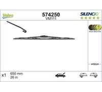 VALEO Silencio Wiper - VM111 - Optimum Aerodynamic Conventional Original Wiper Blade with Spoiler - 650mm - Front - 1 Wiper Blade - 574250