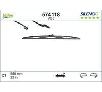 VALEO Silencio Wiper - V55 - All-Seasons Durable and Resistant Windshield Conventional Wiper Blade 550mm - 1 Wiper Blade - 574118