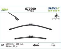 Valeo Silencio Flat Wiper Blade Set - Front - 28"/26" - fits Vauxhall Astra Vl