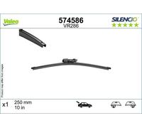 VALEO Silencio Wiper - VR286 - High Performance, Superior 360 Degrees Visibility, Easy Installation Original Flat Blade 250mm - Rear - 1 Wiper Blade - 574586