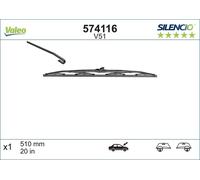 VALEO Wiper Blade Rear 510mm Length Fits Alfa Audi Austin BMW Chevrolet Chrysler