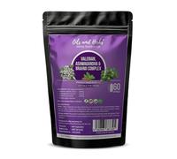 Valerian, Ashwagandha & Brahmi Complex - 6400mg Strength | 10:1 Herbal Extract Blend + Powder | 60 Vegan Capsules | UK Made | No Fillers or Binders | Gluten & Soy Free