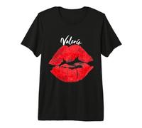 Valerie Red Lips Personalized First Name Premium T-Shirt