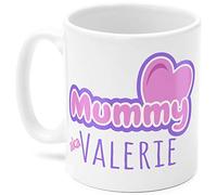 Valerie's Mug, Cup, Mummy aka Valerie, Mum Gift (Pink and Purple)