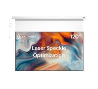 Valerion 120-inch Purevision Motorized Matte White Screen,1.8 dB Gain, 4K/8K Ultra HD, 3D Drop Down Projector Screen, Works with Long Throw Projectors