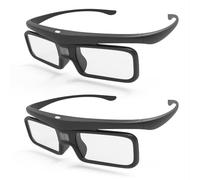 Valerion DLP Link 3D Glasses, Rechargeable Active Shutter Eyewear compatiable (2 Packs)