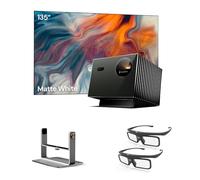 Valerion Home Theater Bundle - Includes Valerion Pro2 4k Projector + 135" Matte White Screen + Desktop Gimbal Stand + 3D Glasses