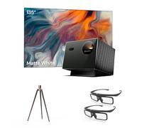 Valerion Home Theater Bundle - Includes Valerion Pro2 4k Projector + 135" Matte White Screen + Wall Mount Bracket + 3D Glasses