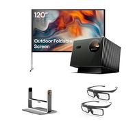 Valerion Outdoor Cinema Bundle - Includes Valerion Pro2 4k Projector + 120" Outdoor Potable Screen + Desktop Gimbal Stand + 3D Glasses