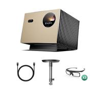 Valerion VisionMaster Pro 4K Triple Laser Projector Bundle with Ultra High Speed HDMI 2.1 Cable, Ceiling Mount and 3 × 3D Glasses