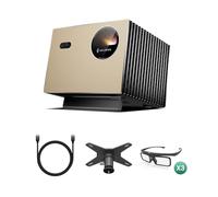 Valerion VisionMaster Pro 4K Triple Laser Projector Bundle with Ultra High Speed HDMI 2.1 Cable, Ceiling Mount Conversion Bracket and 3 × 3D Glasses