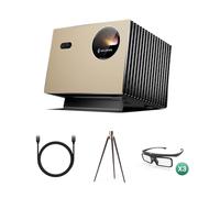 Valerion VisionMaster Pro 4K Triple Laser Projector Bundle with Ultra High Speed HDMI 2.1 Cable, Walnut Tripod Stand and 3 × 3D Glasses
