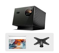 Valerion VisionMaster Pro2 4K Triple Laser Projector Bundle with 120" Anti-Speckle Motorized Screen and Ceiling Mount Conversion Bracket, Premium Home Theater