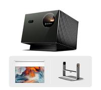 Valerion VisionMaster Pro2 4K Triple Laser Projector Bundle with 120" Anti-Speckle Motorized Screen and Desktop Gimbal Stand, Premium Home Theater Setup