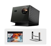 Valerion VisionMaster Pro2 4K Triple Laser Projector Bundle with 120" Rechargeable Waterproof Motorized Projector Screen and Desktop Gimbal Stand, Premium Home Theater Setup