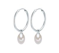 Valero Pearls Female 925/- Sterling Silver Fresh Water Cultured Pearl(s) approx. 6,0-7,0 mm Hoop earring