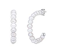 Valero Pearls Female 925/- Sterling Silver Fresh Water Cultured Pearls approx. 3,0-3,5 mm Hoop earring