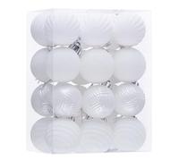 Valery Madelyn 1.6" Small Christmas Ornaments Tree Decorations Set for Fall Halloween, 24ct White Shatterproof Ball Hanging Ornament Bulk for Xmas Holiday Party Decor