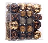 Valery Madelyn 100ct Christmas Tree Decorations Ball Ornament Set, Bronze Copper Brown Gold Shatterproof Hanging Ornaments Bulk for Valentines Mardi Gras St. Patrick's Day Xmas Holiday Party Decor