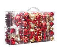 Valery Madelyn 100ct Red and Gold Shatterproof Hanging Ball Ornaments, Luxury Christmas Tree Decorations, Plastic, Christmas, Engagement, Anniversary, Wedding, Holidays