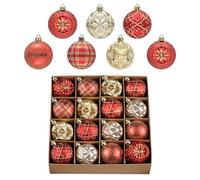Valery Madelyn 16ct Christmas Tree Decorations Ball Ornaments 2 Inches | Red and Gold Shatterproof Christmas Tree Decorations, Luxury Hanging Ornaments for Xmas Holiday Party Decor