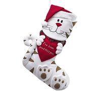 Valery Madelyn 21 inch Joyful Pet Christmas Stockings Personalized 3D Cat Stockings with Christmas Hat (Pet Collection)