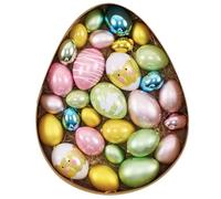Valery Madelyn 30Pcs Easter Eggs Ornaments for Small Tree Decorations, Pastel Pink Blue Green Yellow Plastic Shatterproof Decorative Hanging Decorations Spring Party Decor