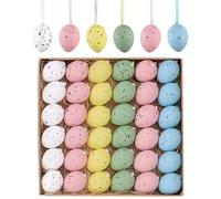 Valery Madelyn 36Pcs Easter Eggs Ornaments for Small Tree Decorations, 1.57'' Pastel Pink Blue Plastic Easter Eggs Bulk, Shatterproof Decorative Hanging Egg for Easter Decorations Spring Party Decor