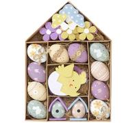 Valery Madelyn 40pcs Easter Egg Decoration Ornaments Set, Hanging Easter Eggs for Tree, Purple Basket Stuffers Assorted Egg Bulk for Spring Window Party Decor