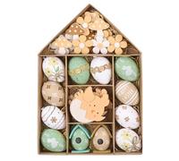 Valery Madelyn 40pcs Easter Egg Decoration Ornaments Set, Nature Hanging Easter Eggs for Tree,Beige Green White Stuffers Assorted Egg Bulk for Spring Window Party Decor