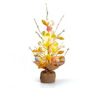 Valery Madelyn 50CM Easter Egg Tree with Lights, Colorful Twig Tree Easter Table Decorations for the Home