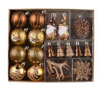 Valery Madelyn Christmas Baubles,40pcs 5-9cm Copper and Gold Shatterproof Ball Ornaments for Tree Decorations, Hanging Gifts