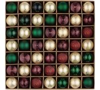 Valery Madelyn Christmas Baubles, 49 Pcs 3cm Mini Red Green Gold Shatterproof Christmas Ball Ornaments for Tree Decoration