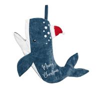 Valery Madelyn Christmas Stockings Decorations, 21 Inch Fabric Dark Blue White Whale Cute Plush Personalized Fireplace Hanging Ornament for Holiday Xmas Party Decor