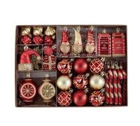 Valery Madelyn Christmas Tree Decorations Christmas Baubles Red Gold 100pcs Shatterproof Baubles for Tree Balls Ornaments for Traditional Xmas Decoration（Medium）