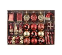 Valery Madelyn Christmas Tree Decorations Christmas Baubles Red Gold 100pcs Shatterproof Baubles for Tree Balls Ornaments for Traditional Xmas Decoration