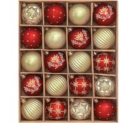 Valery Madelyn Christmas Tree Decorations Christmas Baubles Red Gold 20pcs 5cm Shatterproof Baubles for Tree Balls Ornaments for Traditional Xmas Decoration