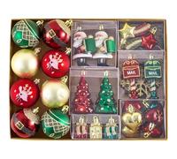 Valery Madelyn Christmas Tree Decorations Christmas Baubles Red Green Gold 40pcs 6-8.5cm Shatterproof Baubles for Tree Balls Ornaments for Traditional Xmas Decoration