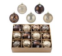 Valery Madelyn Christmas Tree Decorations Copper Baubles,12pcs 8cm Bronze Luxury Shatterproof Ball Ornaments for Tree Decorations, Hanging Gifts
