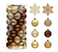 Valery Madelyn Christmas Tree Decorations Ornament Set for Valentines Mardi Gras St Patricks Day, 50ct 2.36 Inches Bronze Copper Gold Shatterproof Christmas Ball Ornaments Hanging Holiday Party Decor