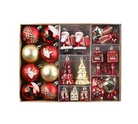 Valery Madelyn Christmas Tree Decorations - Red Gold 40pcs 6-8.5cm Shatterproof Baubles for Tree Balls Ornaments - Traditional Xmas Decoration