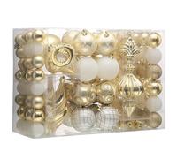 Valery Madelyn Christmas Tree Ornaments for Valentines Day, 100ct White and Gold Shatterproof Christmas Tree Decorations, Elegant Hanging Ball Ornaments Bulk for Xmas Holiday Wedding Decor